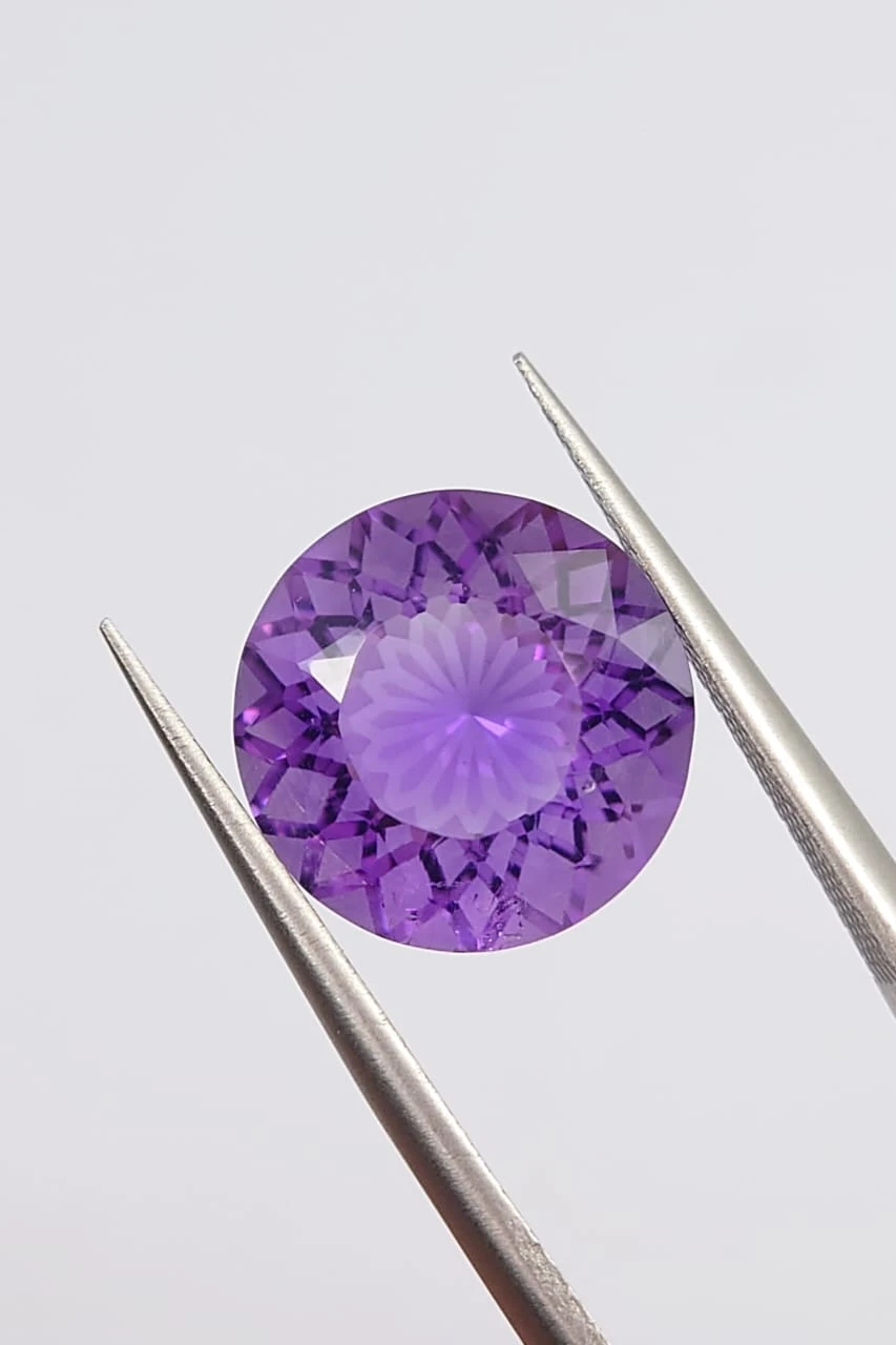 4.42ct Natural Amethyst Round cut Loose Gemstone from Nigeria — view 5